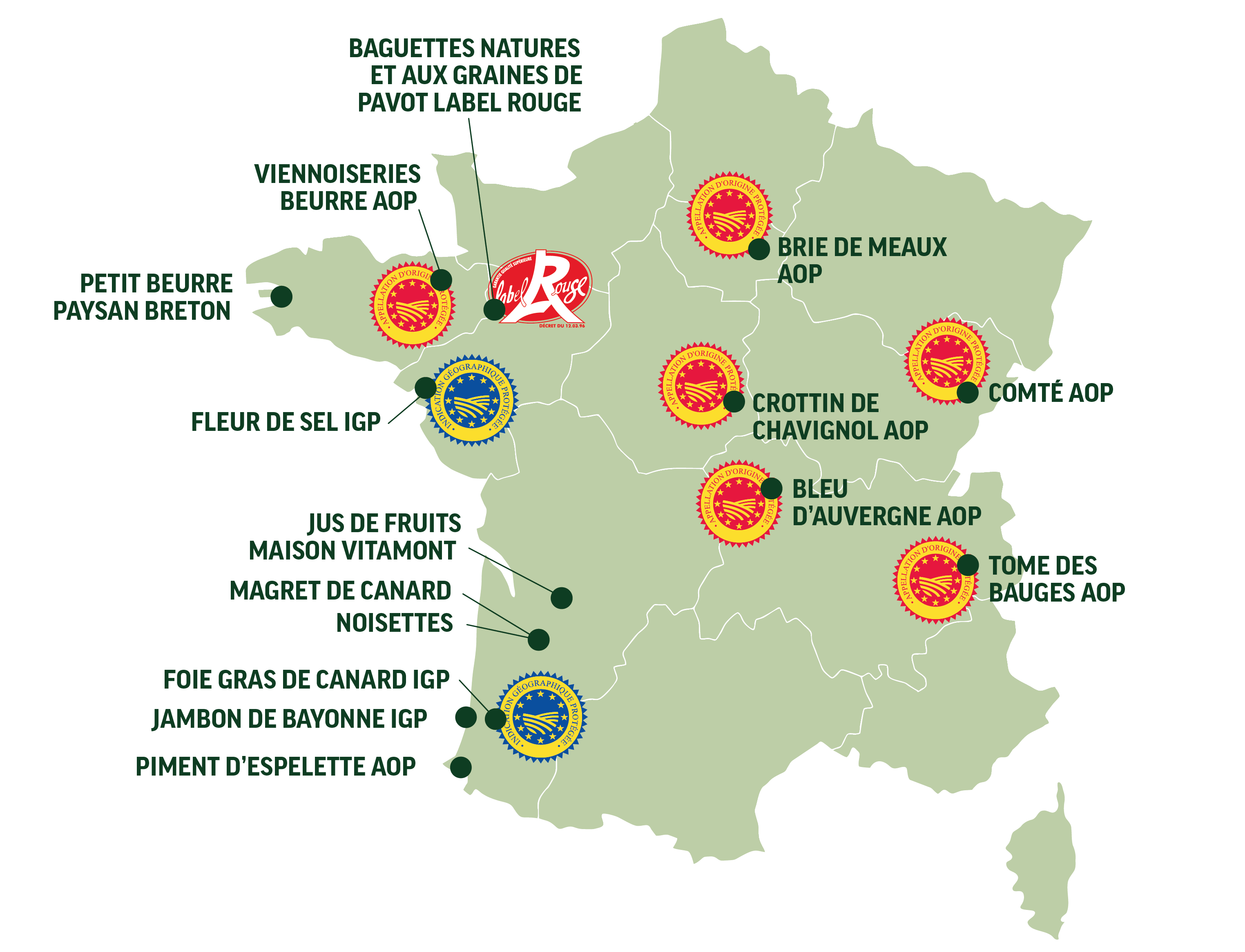 Carte de nos produits locaux